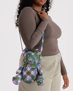 Bear Bag - Green Star Plaid