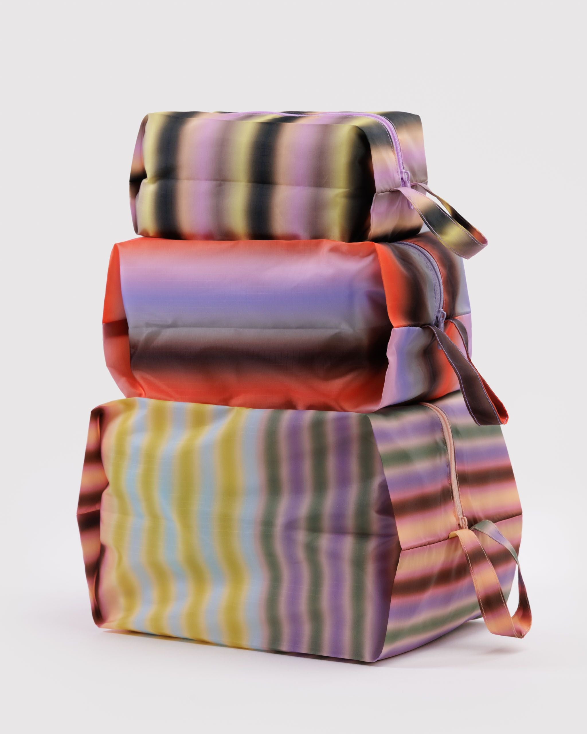 3D Zip Set - Gradient Stripes - Travel Ready