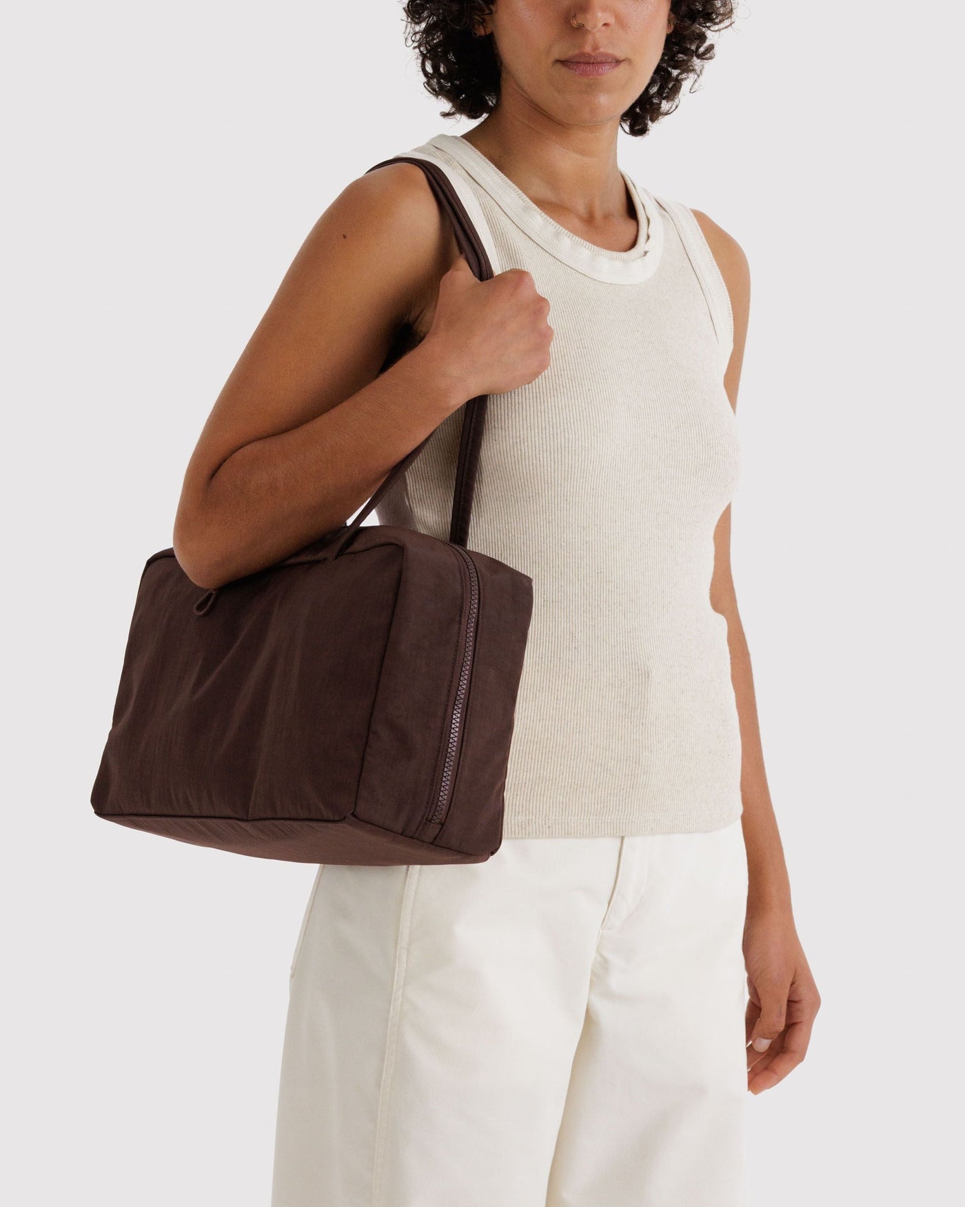 Medium Nylon Bowler Bag - Coffee - Everyday Pick