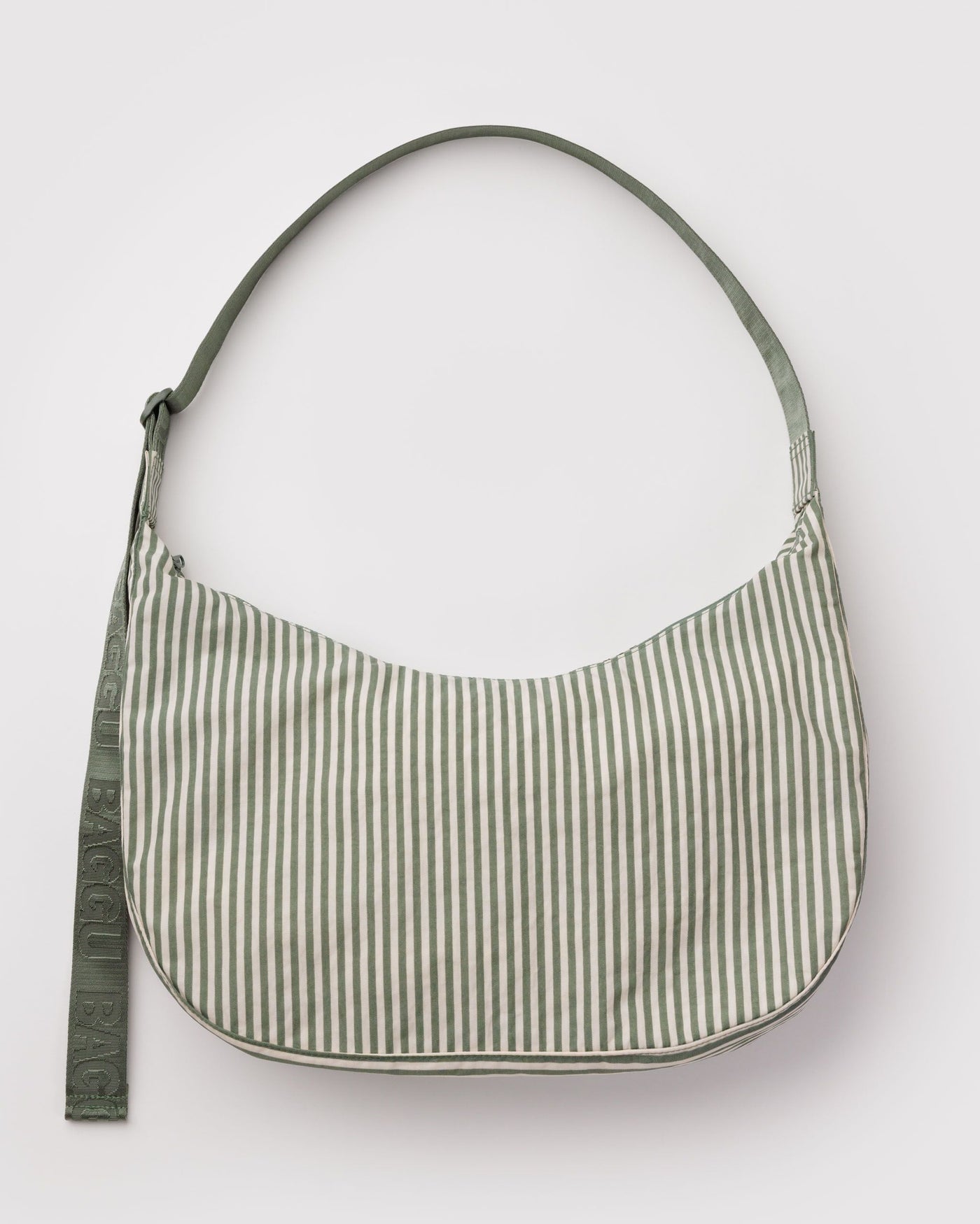 Large Nylon Crescent Bag - Sage Stripe