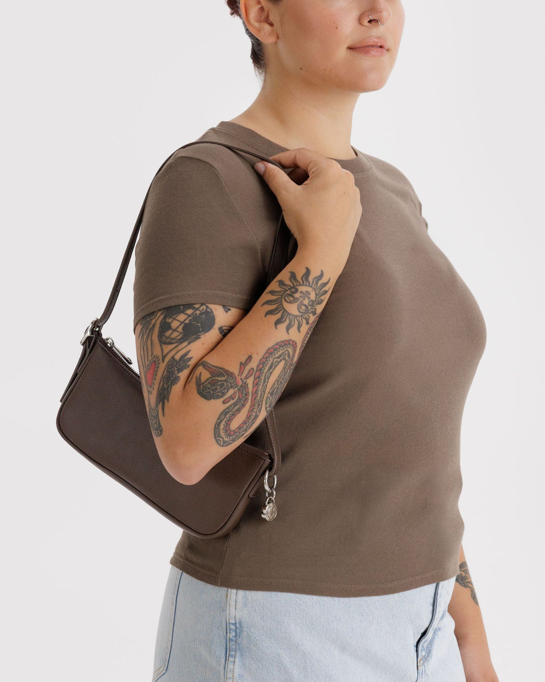 Recycled Leather Pochette - Brown - Hair Routine
