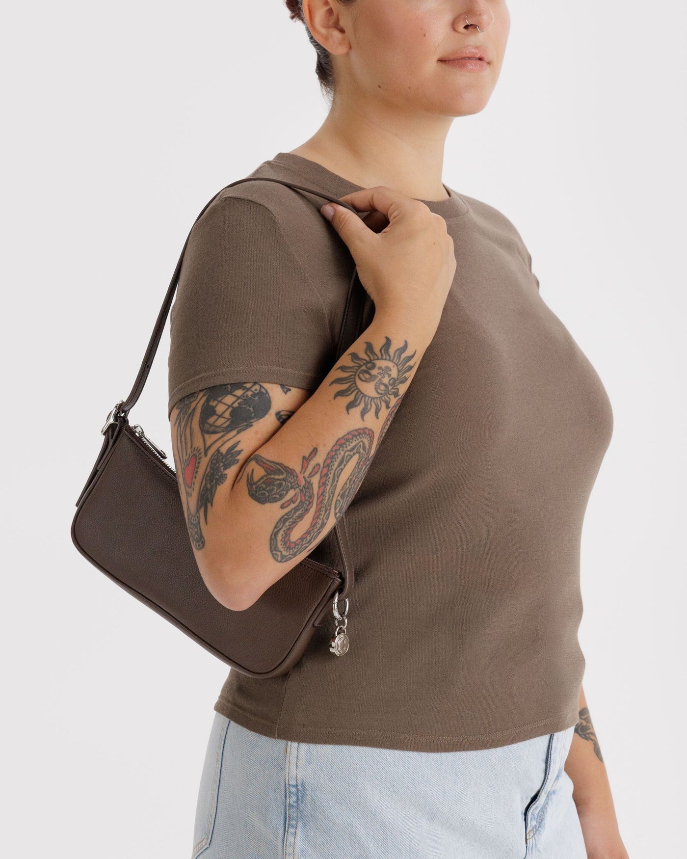 Recycled Leather Pochette - Brown - Hair Routine